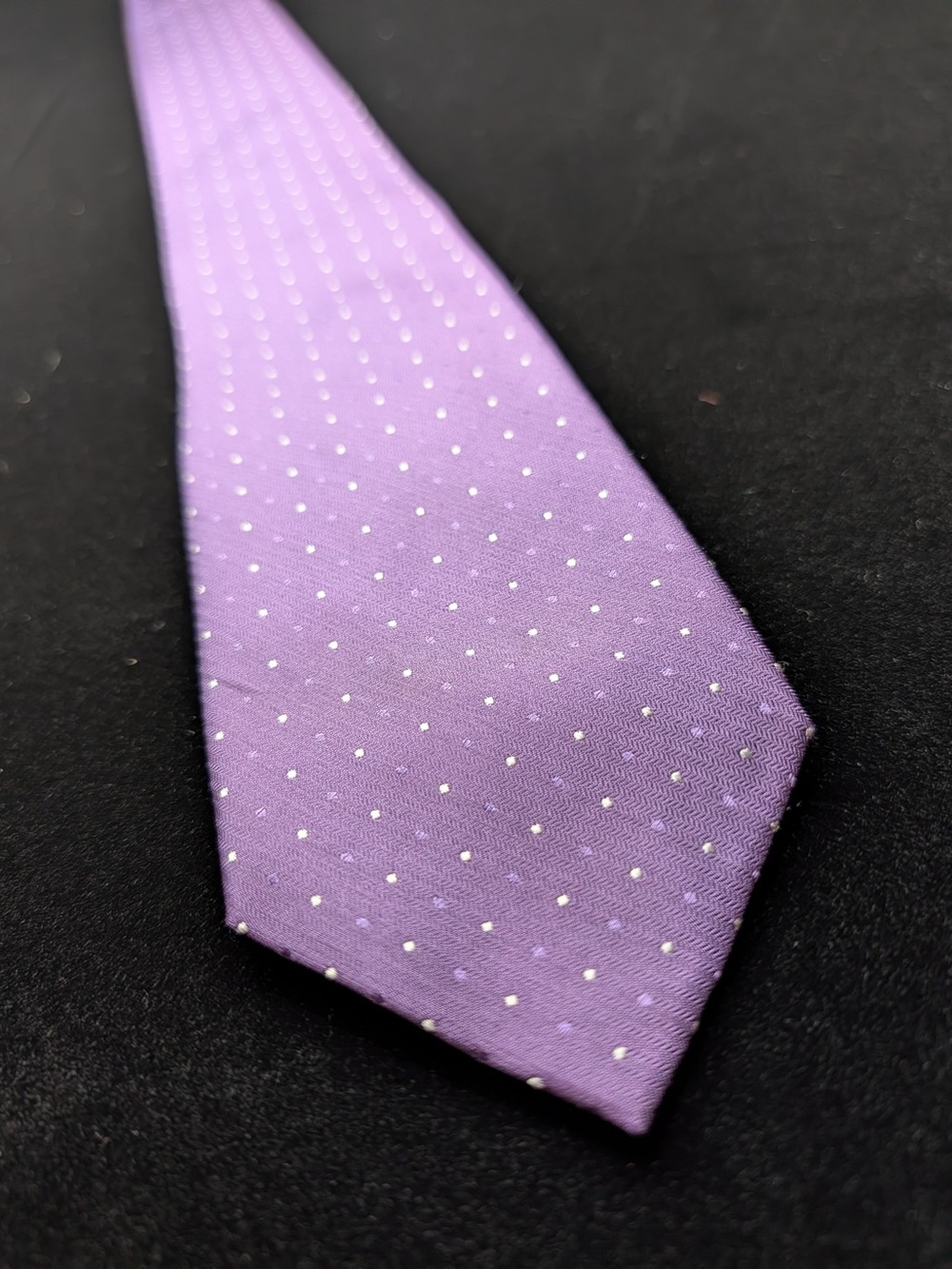Calvin Klein Lavender Tie with White Micro-Dots